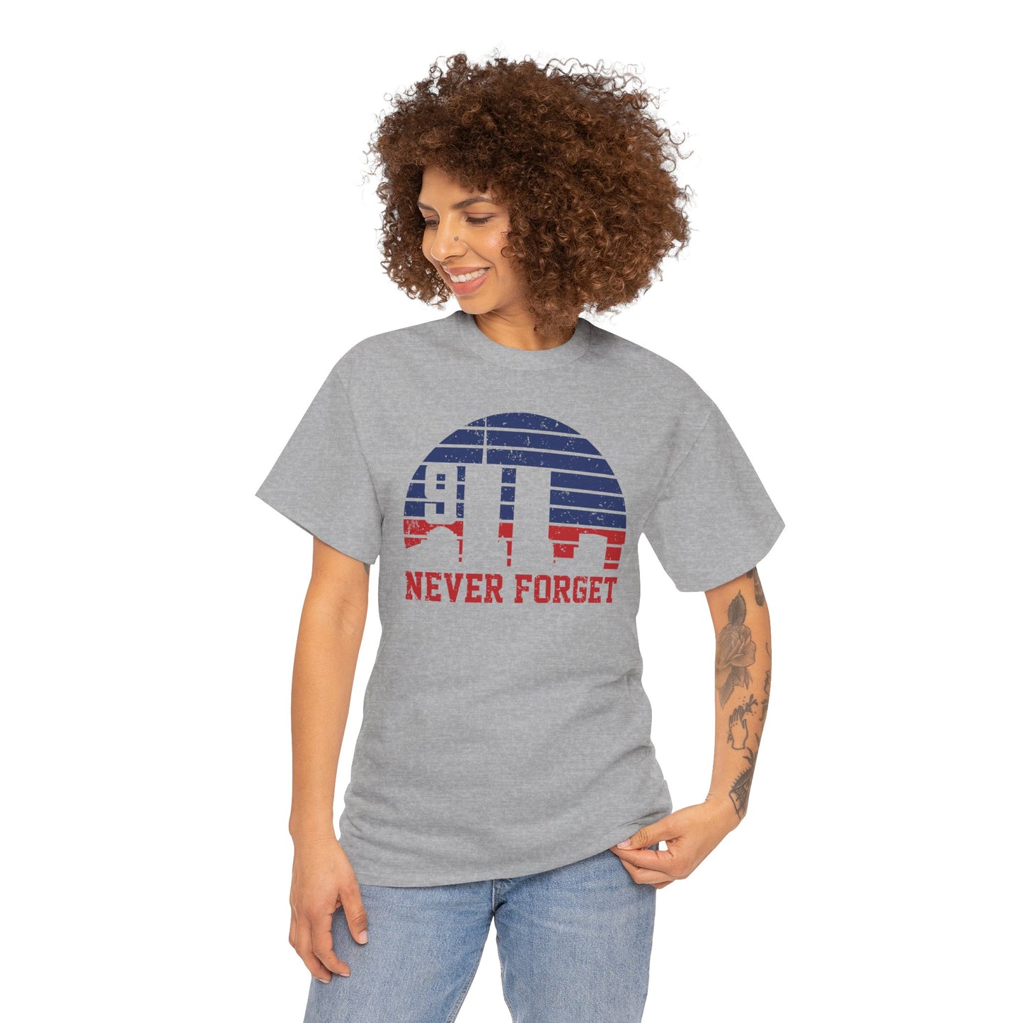 "Never Forget" Memorial Shirt, Patriotic Tee, Remembrance Apparel, 9/11 Tribute Shirt
