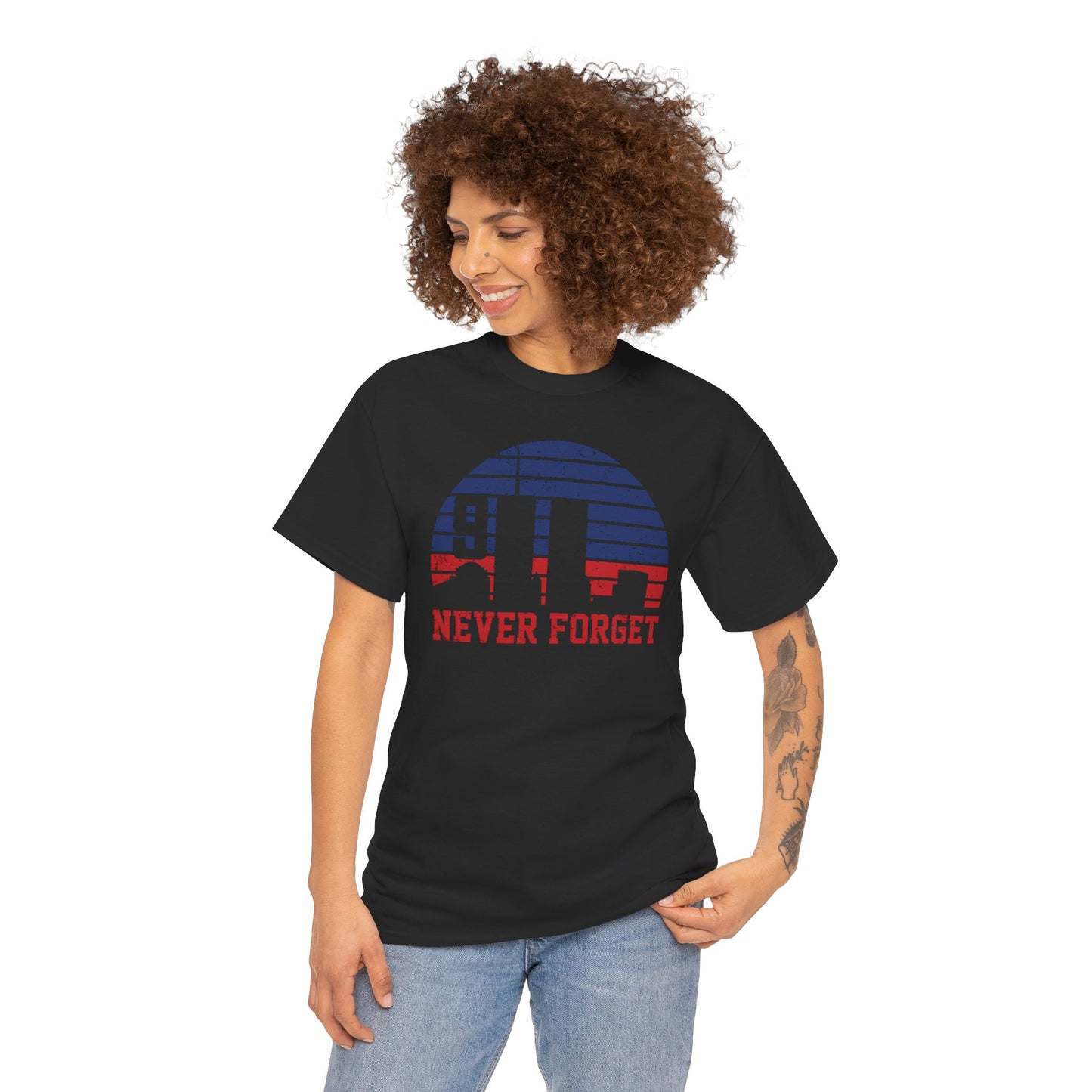 "Never Forget" Memorial Shirt, Patriotic Tee, Remembrance Apparel, 9/11 Tribute Shirt