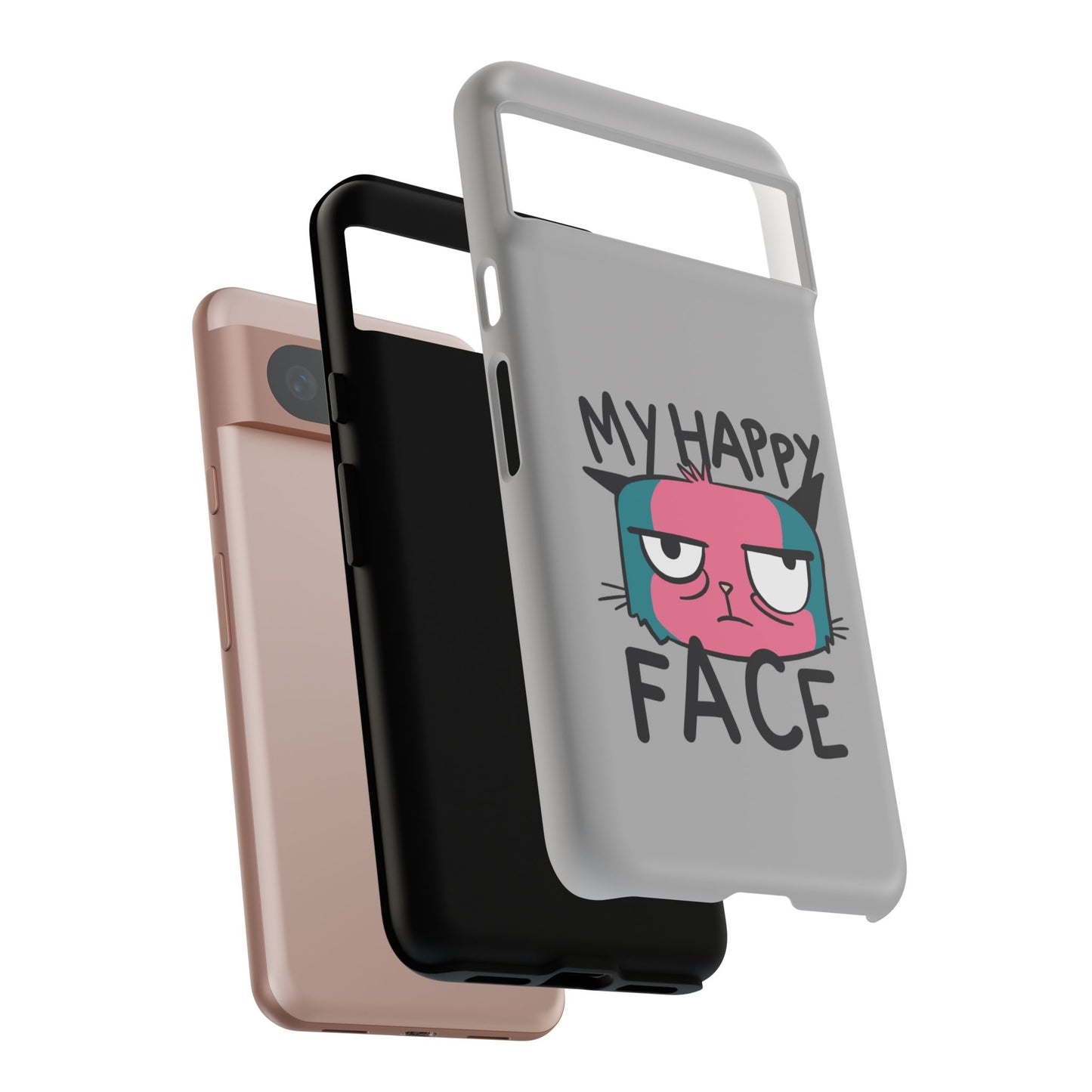 Funny Cat Phone Case - 'My Happy Face' Tough Design