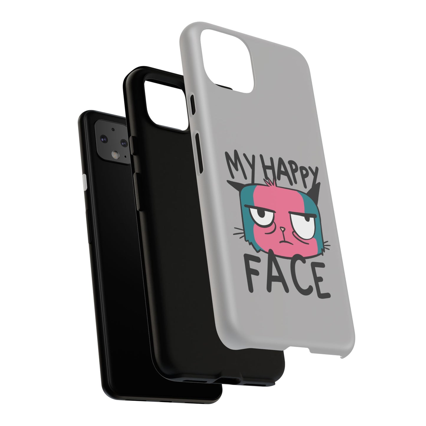 Funny Cat Phone Case - 'My Happy Face' Tough Design
