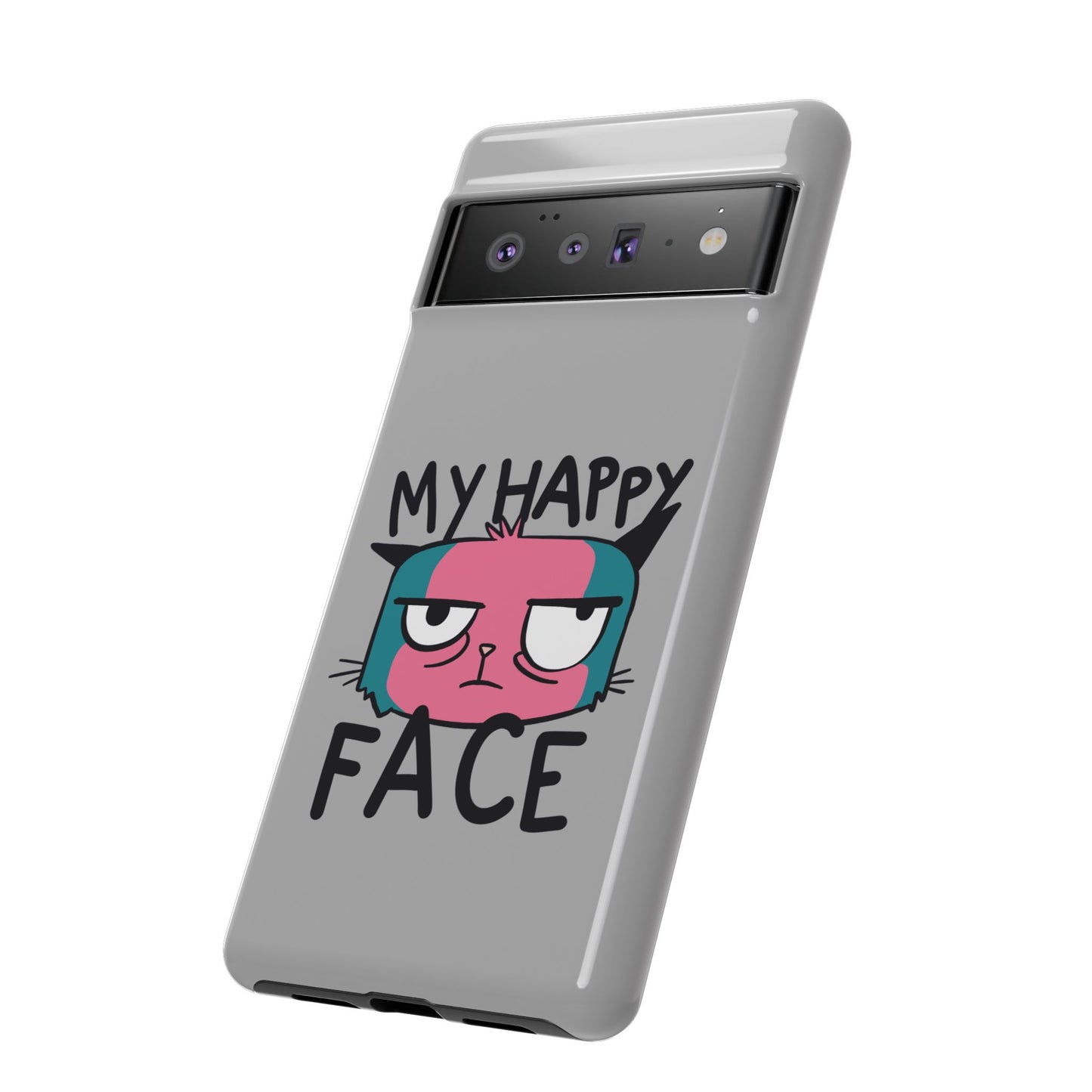 Funny Cat Phone Case - 'My Happy Face' Tough Design