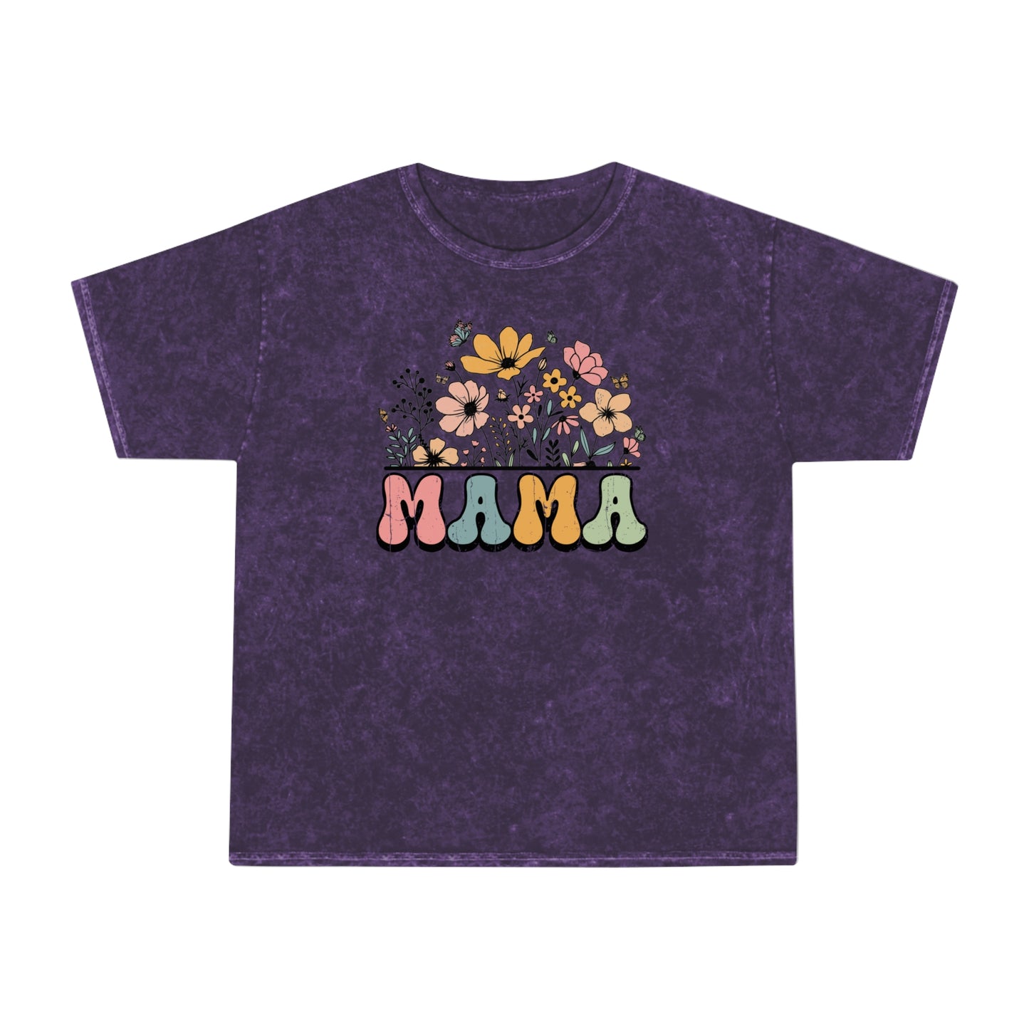Floral Mama Mineral Wash T-Shirt - Perfect Gift for Moms