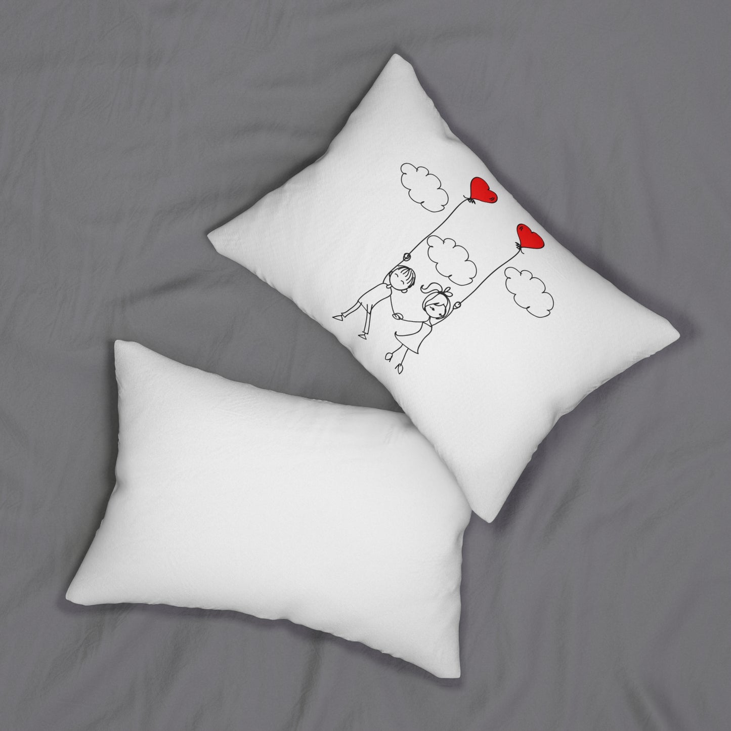Lovebirds Lumbar Pillow | Cute Couple Design for Cozy Home Decor