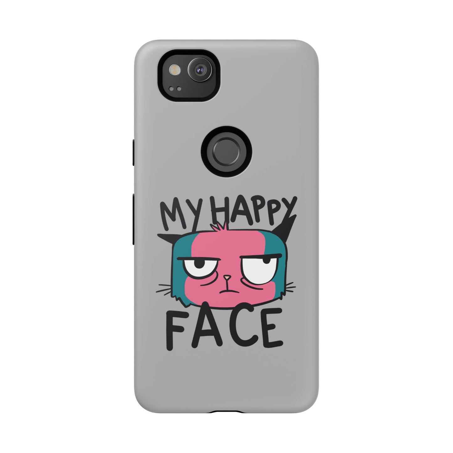 Funny Cat Phone Case - 'My Happy Face' Tough Design