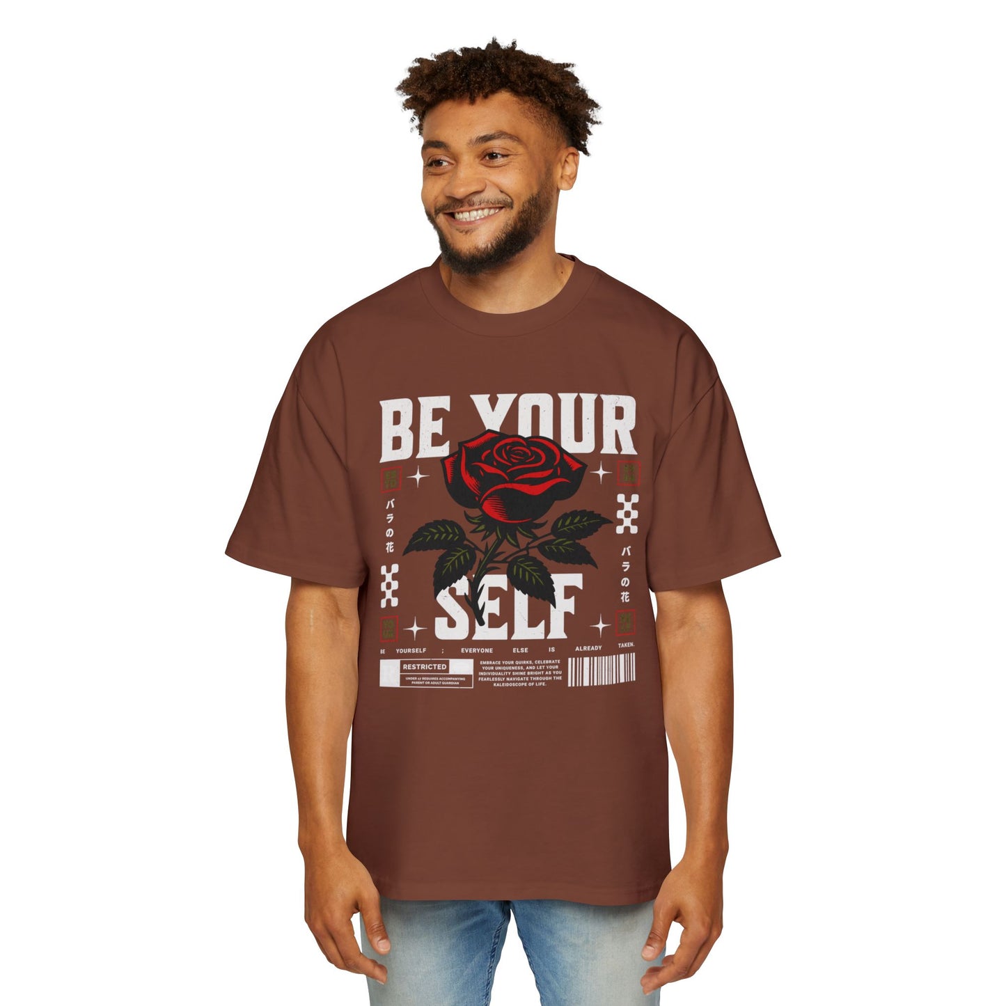 Men's Streetwear Tee - Be Your Self, Casual Oversized Shirt Dark Edition, Trendy Graphic Top, Gift for Men, Summer Fashion Statement