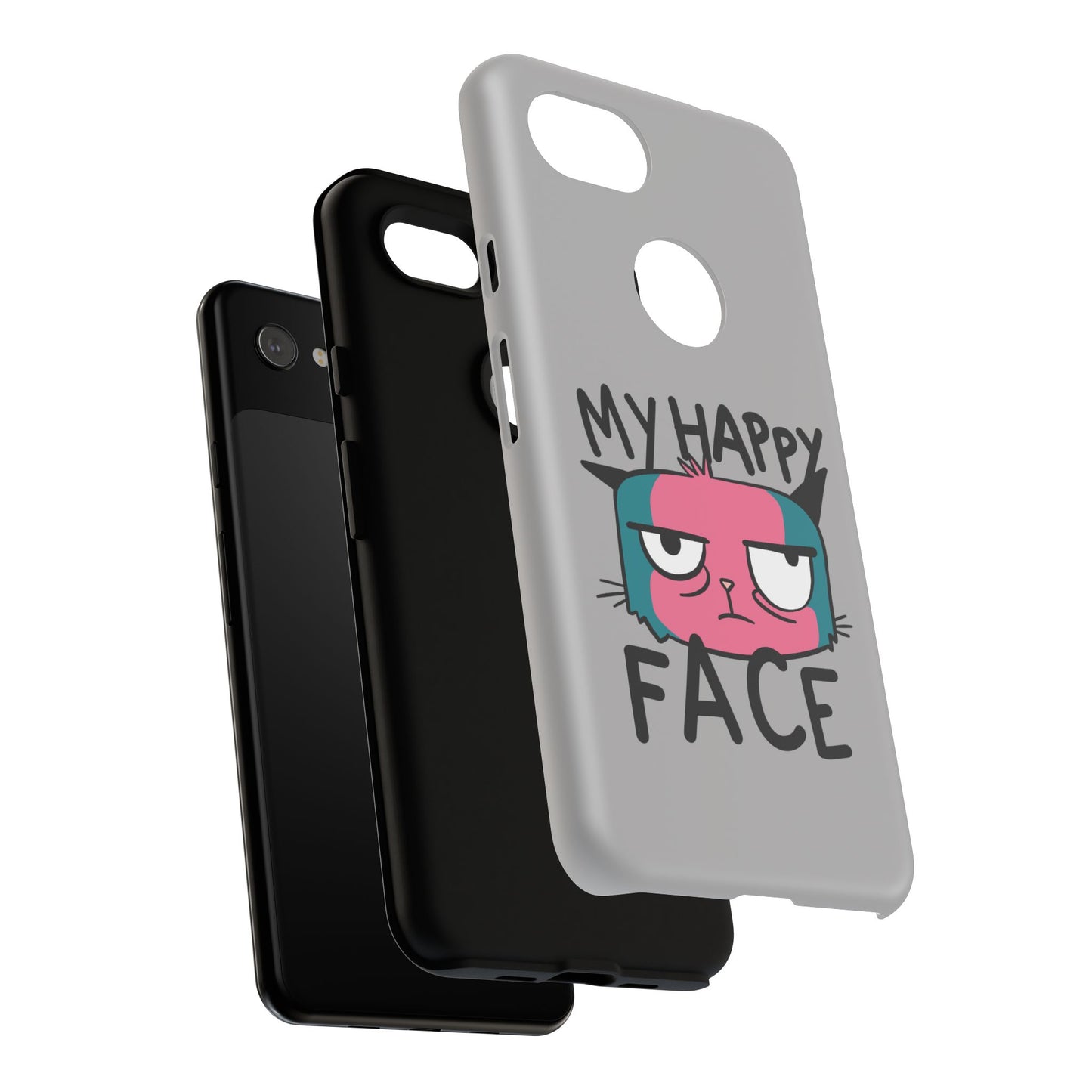 Funny Cat Phone Case - 'My Happy Face' Tough Design