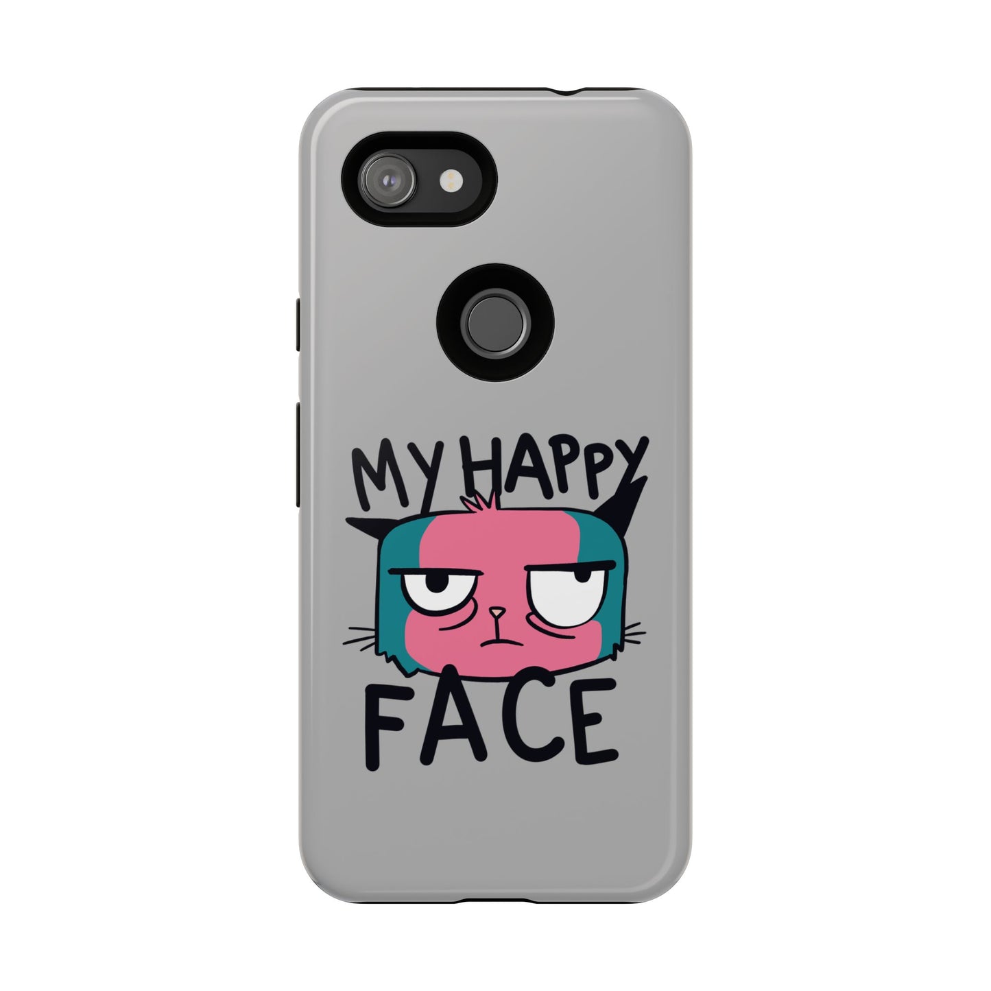 Funny Cat Phone Case - 'My Happy Face' Tough Design
