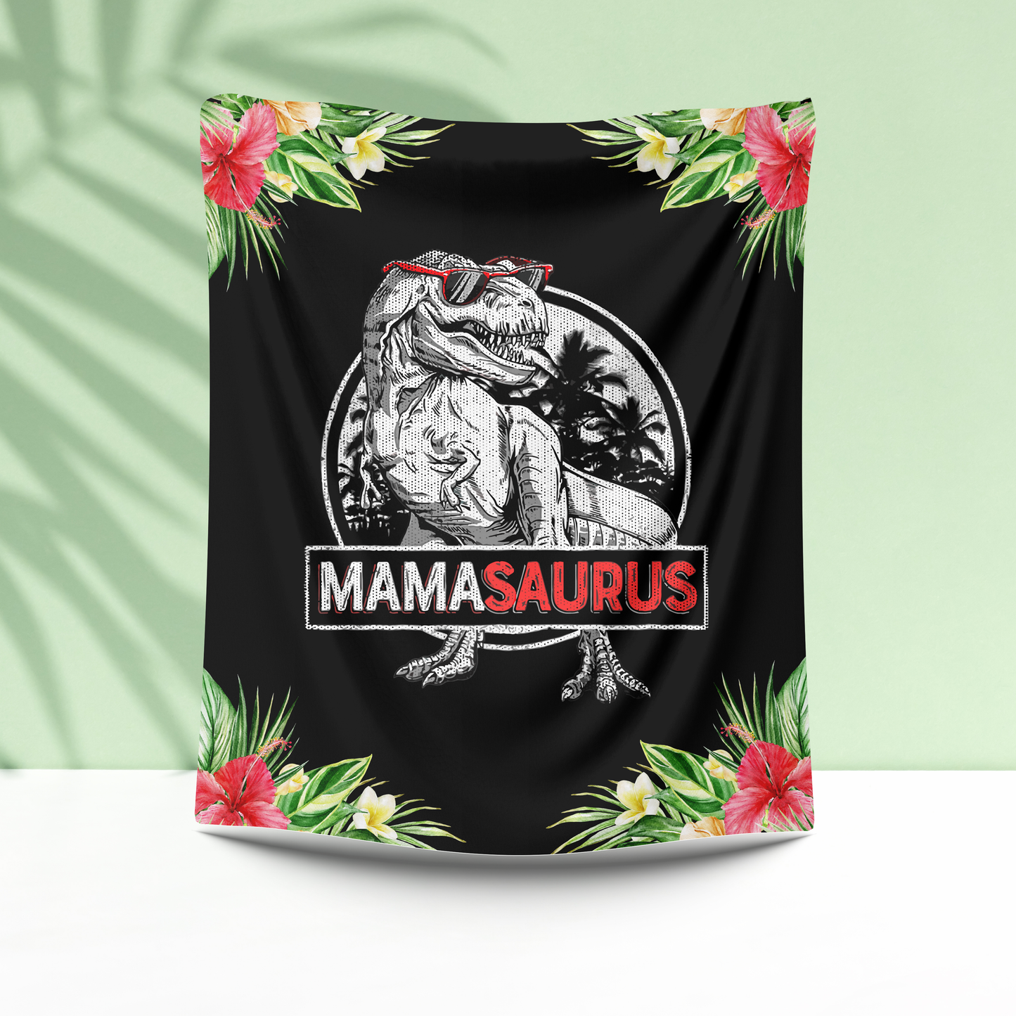 Mamasaurus Premium Sherpa Blanket 60x80 Fierce. Fun. Fabulous. Just Like Mom. Perfect Gift for Mother's Day