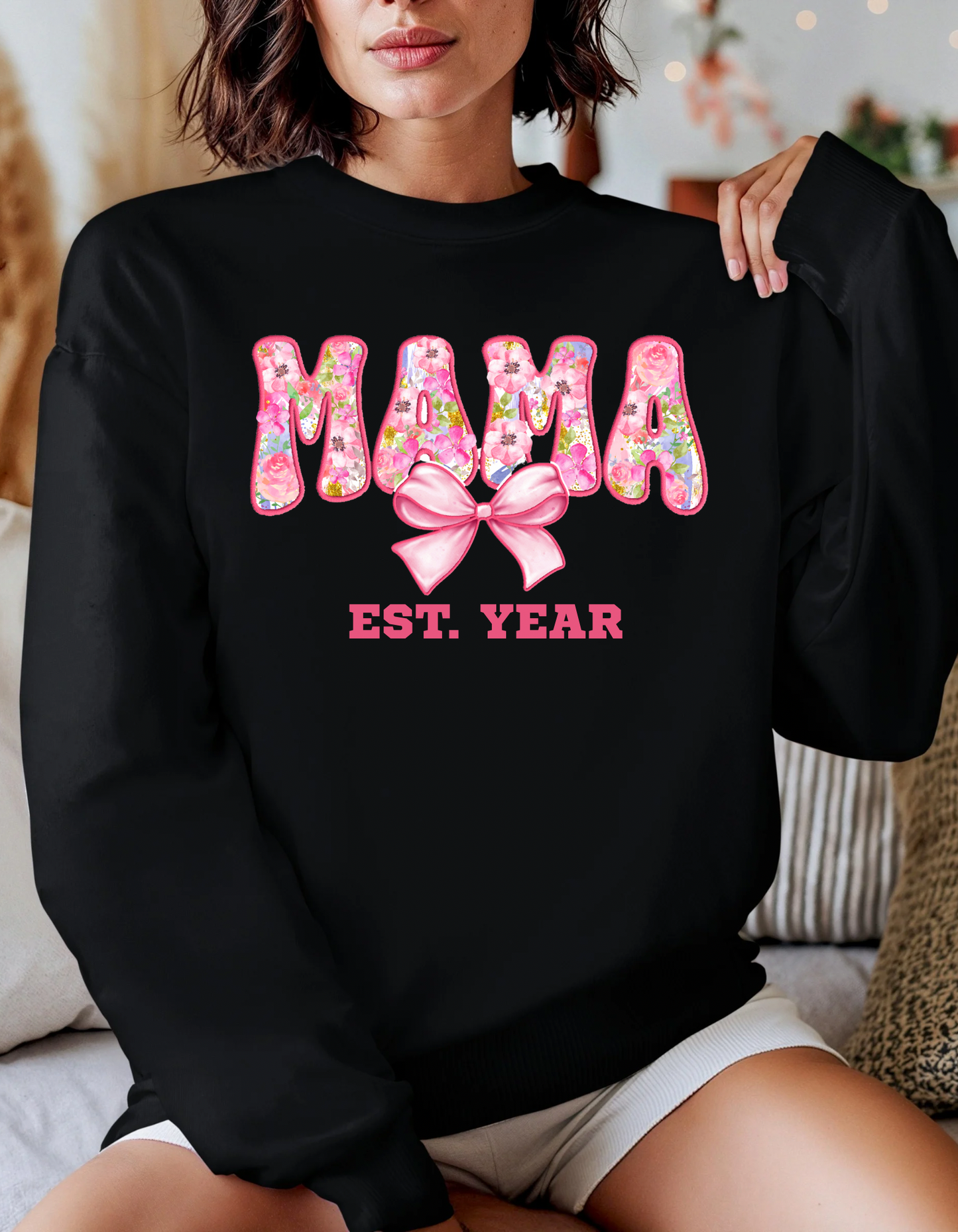 Personalized Year Established Mama Crewneck Sweatshirt - Cozy Gift for Moms