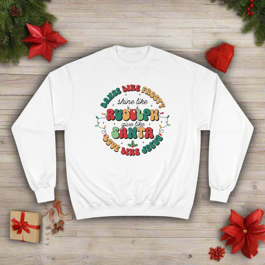 Festive Spirit: Dance, Shine, Give, Love Champion Sweatshirt