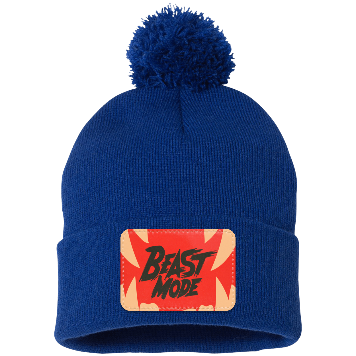 Beast Mode Fangs Pom Pom Knit Cap - Patch