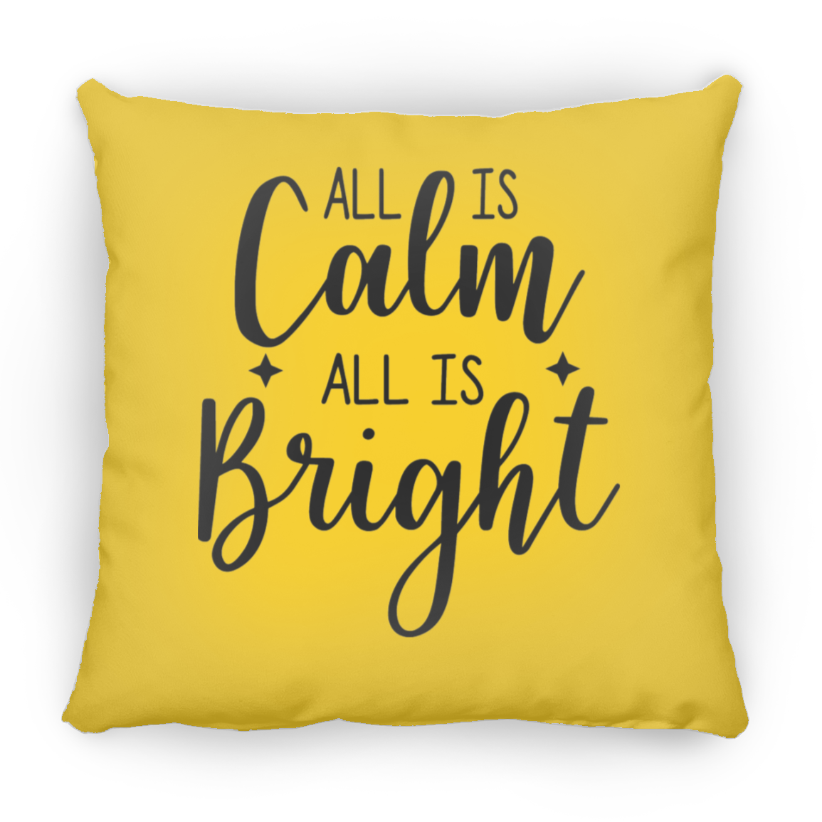 All Is Calm All Is Bright Christmas Holiday Square Pillow, Festive Holiday Decorations, Season Holiday Greetings Pillow