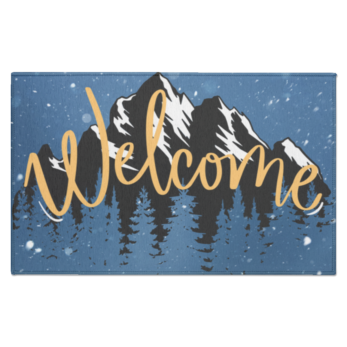 Snowy Mountain Welcome Mat