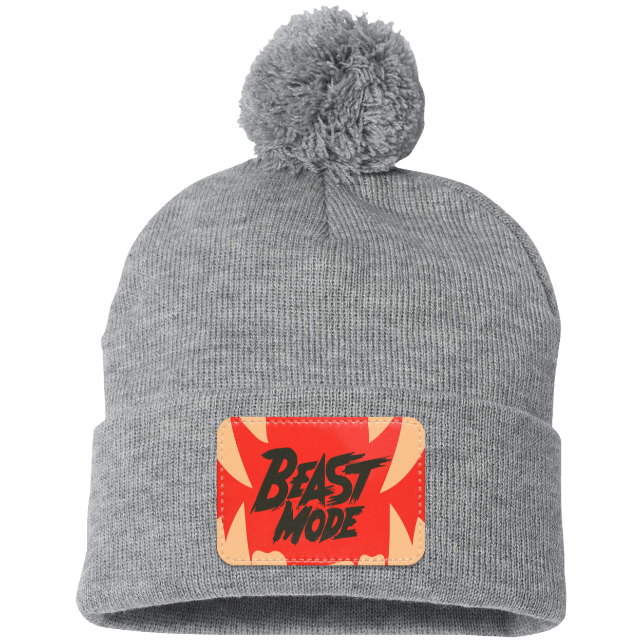 Beast Mode Fangs Pom Pom Knit Cap - Patch
