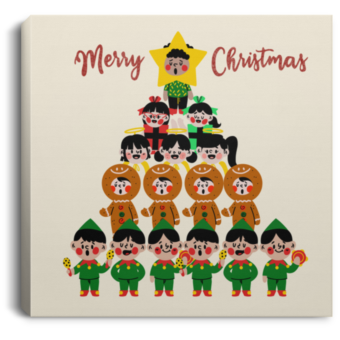 Christmas Tree Carolers Canvas