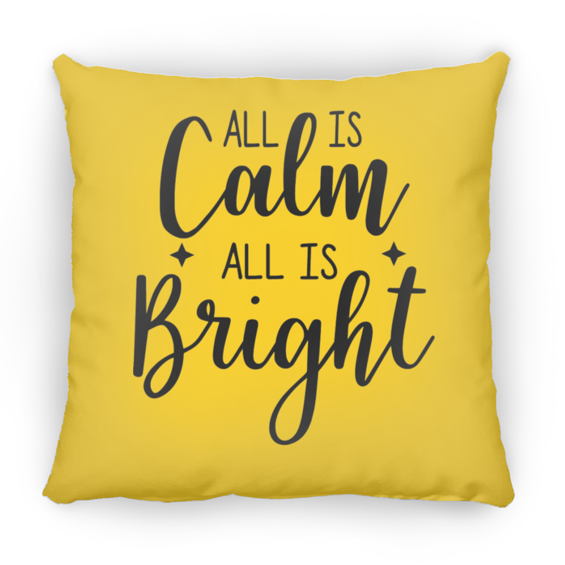 All Is Calm All Is Bright Christmas Holiday Square Pillow, Festive Holiday Decorations, Season Holiday Greetings Pillow