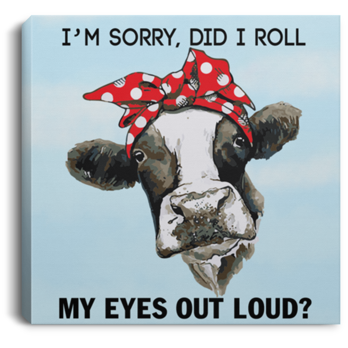 Sassy Bovine Charm Square Canvas .75in Frame