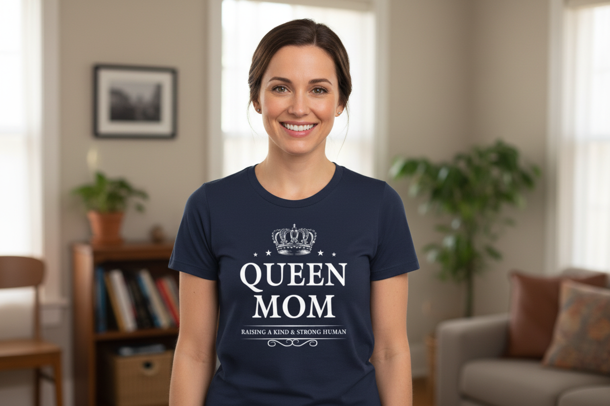 Queen Mom – Raising a Kind & Strong Human Shirt Perfect Gift for Mom
