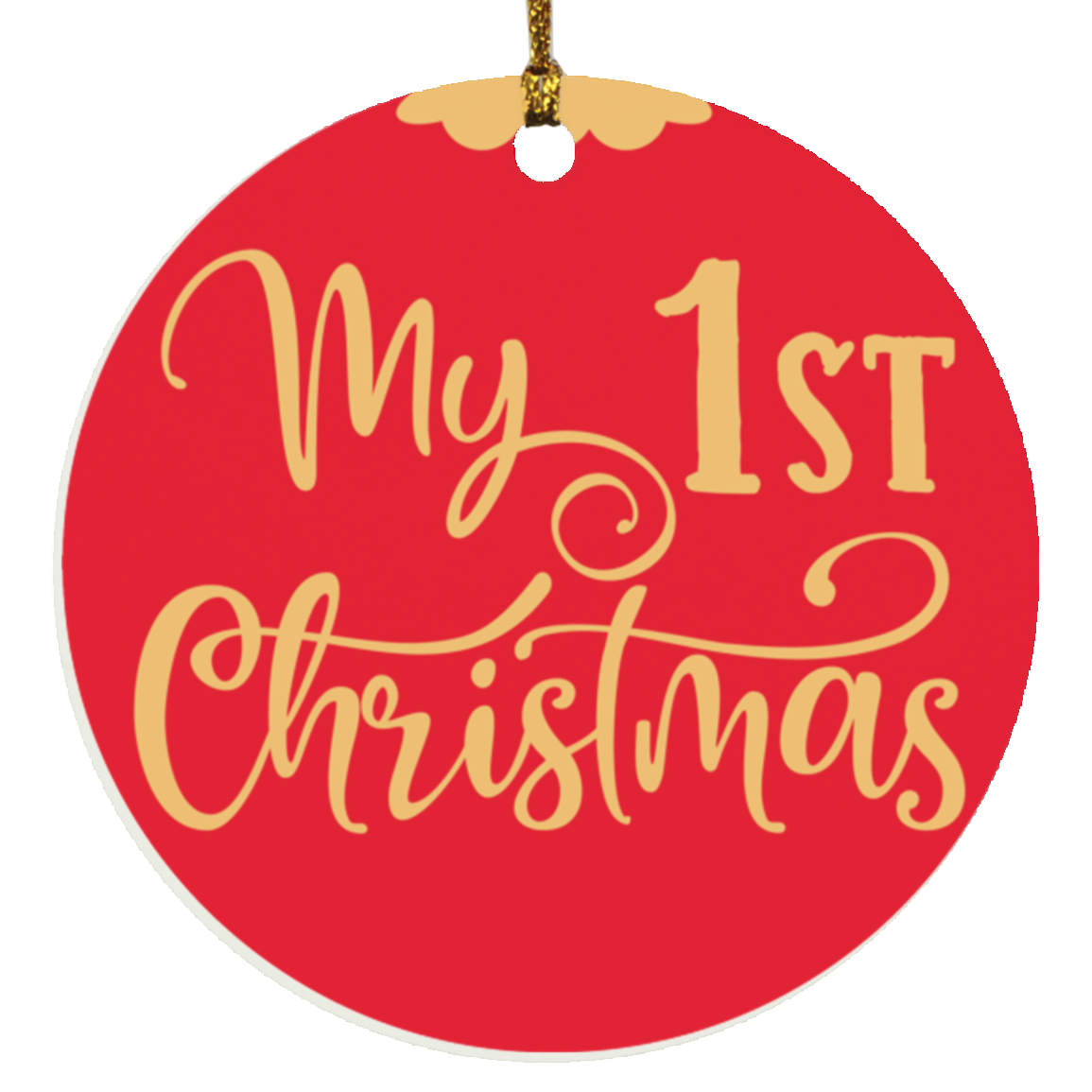 My 1st Christmas Red & Gold Circle Ornament