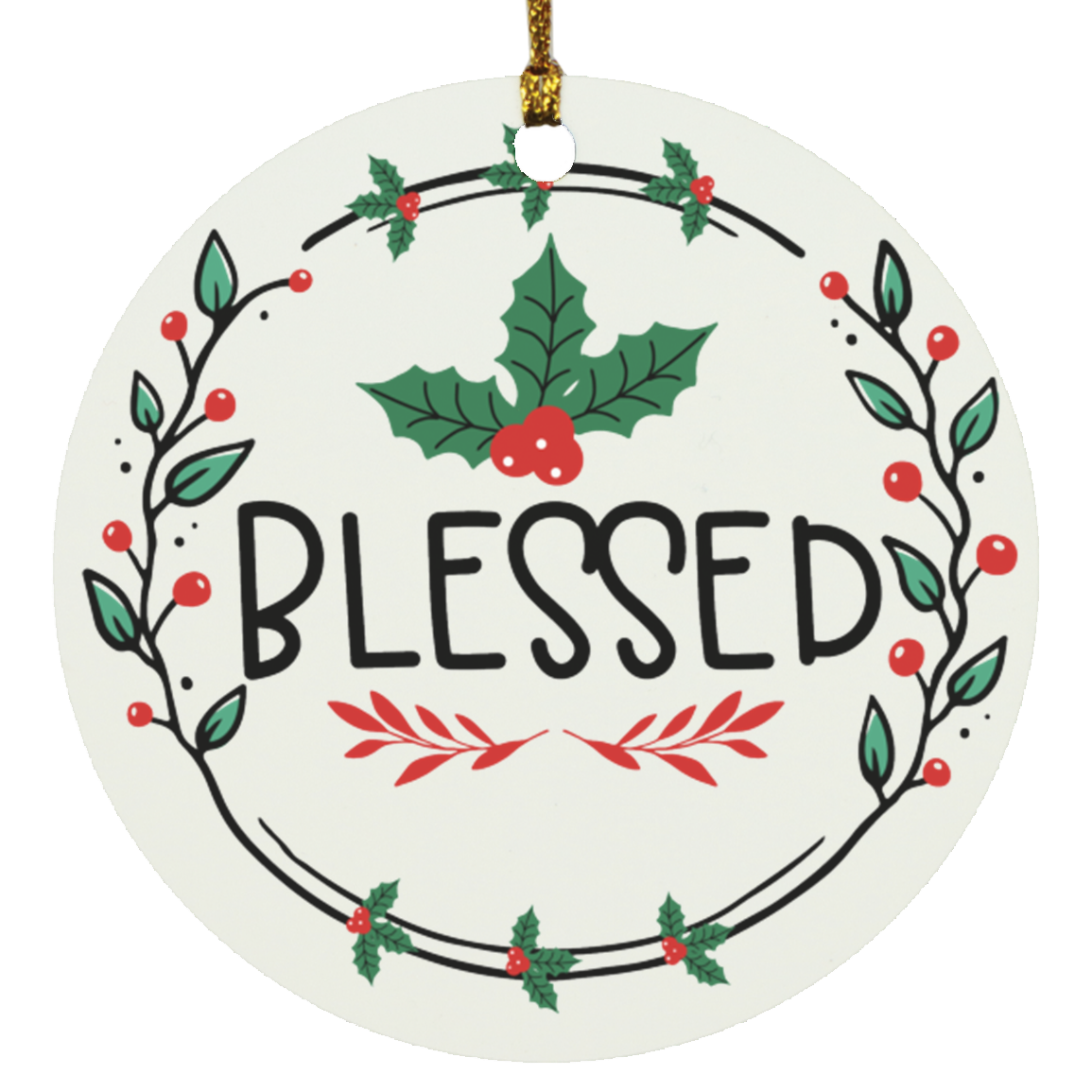 Blessed Christmas Circle Ornament