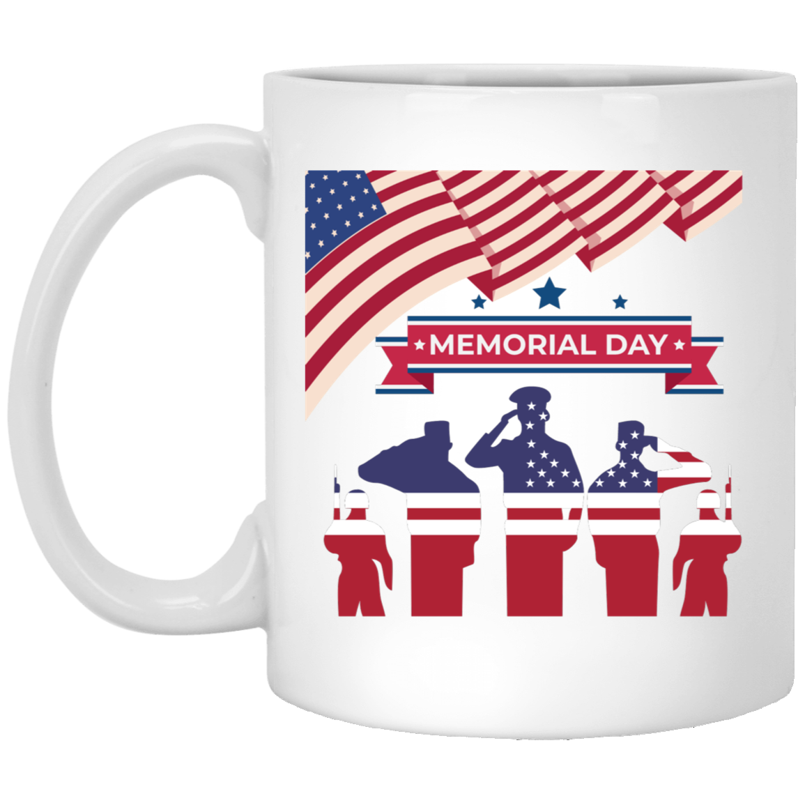 Saluting Our Heroes Memorial Day Tribute White Mug