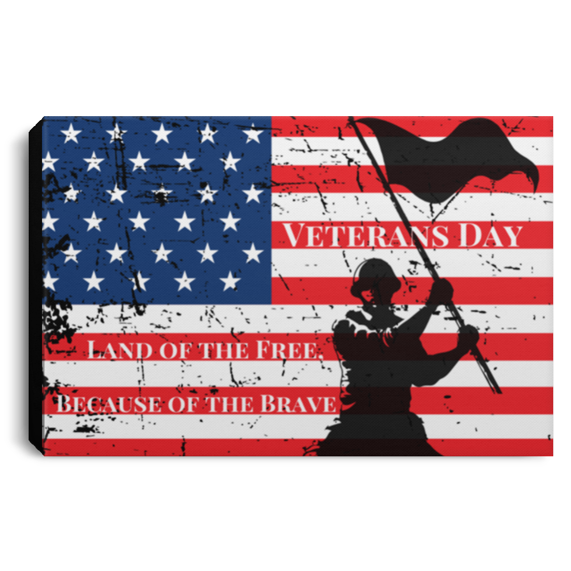 Land of the Free Because of the Brave Canvas