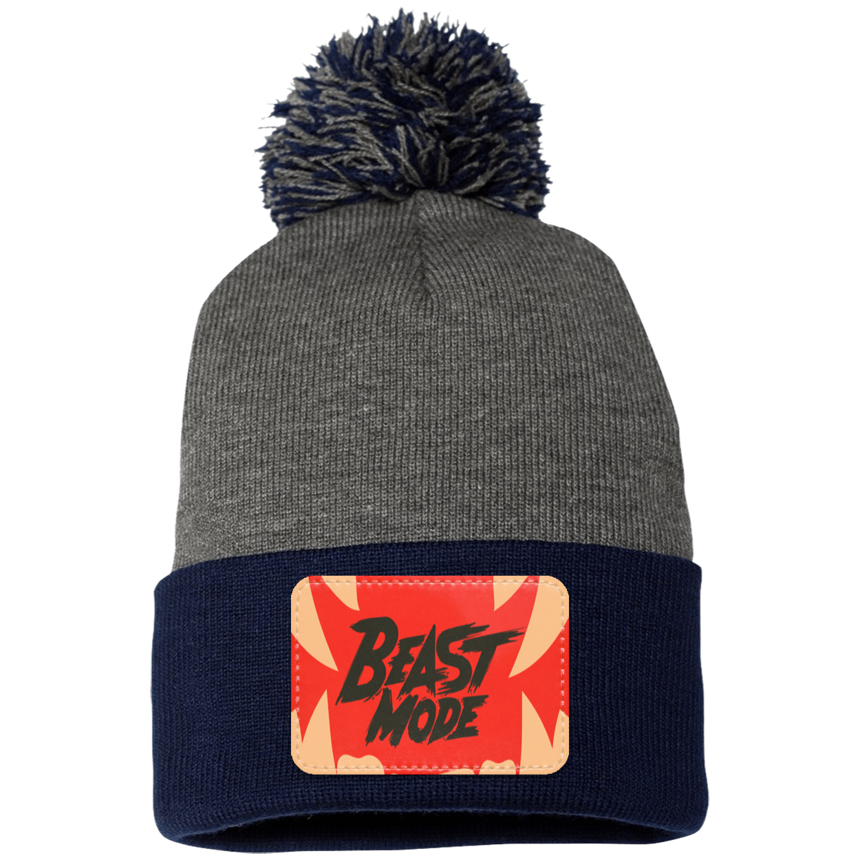 Beast Mode Fangs Pom Pom Knit Cap - Patch