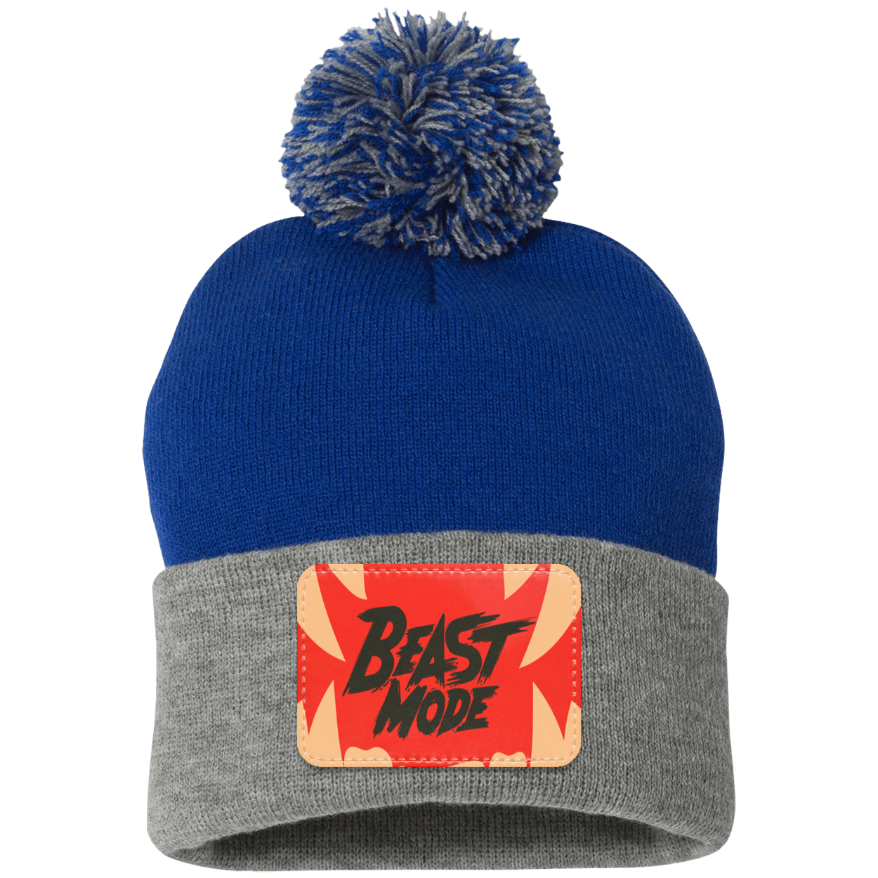 Beast Mode Fangs Pom Pom Knit Cap - Patch