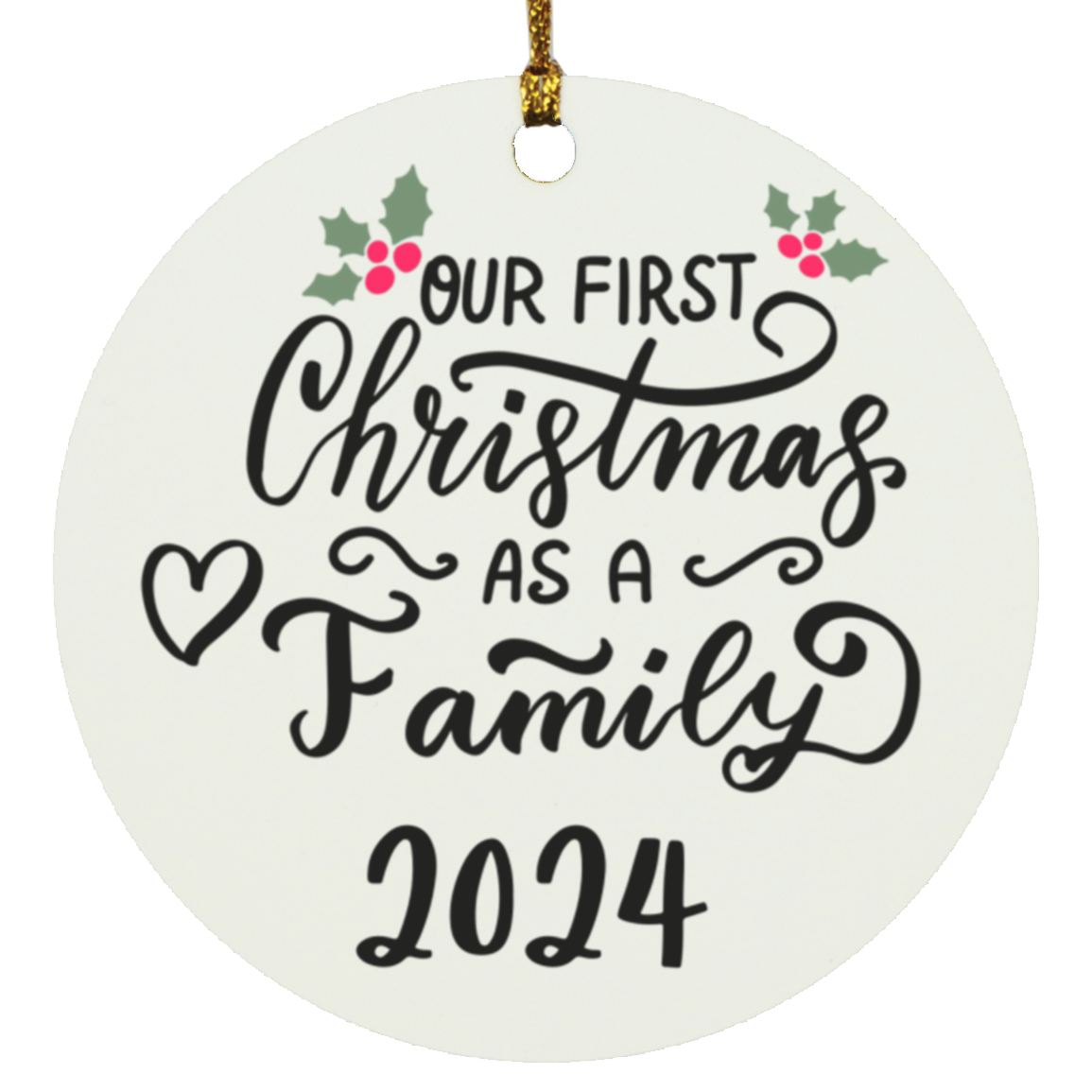 Our First Christmas as a Family Circle Ornament