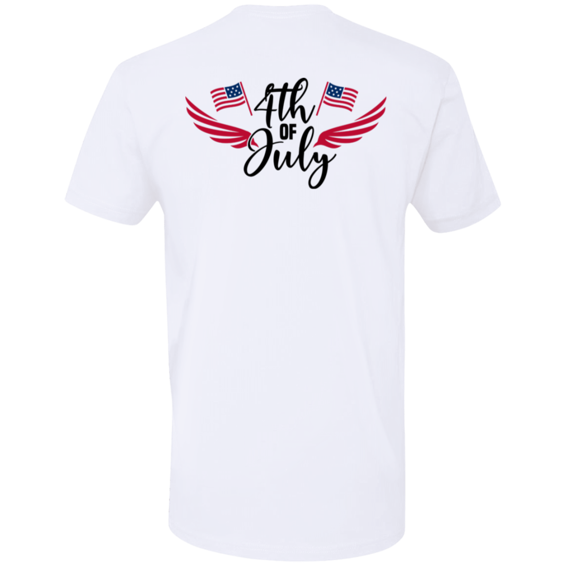 4th of July Eagle & American Flag Front Back Design Premium Short Sleeve T-Shirt