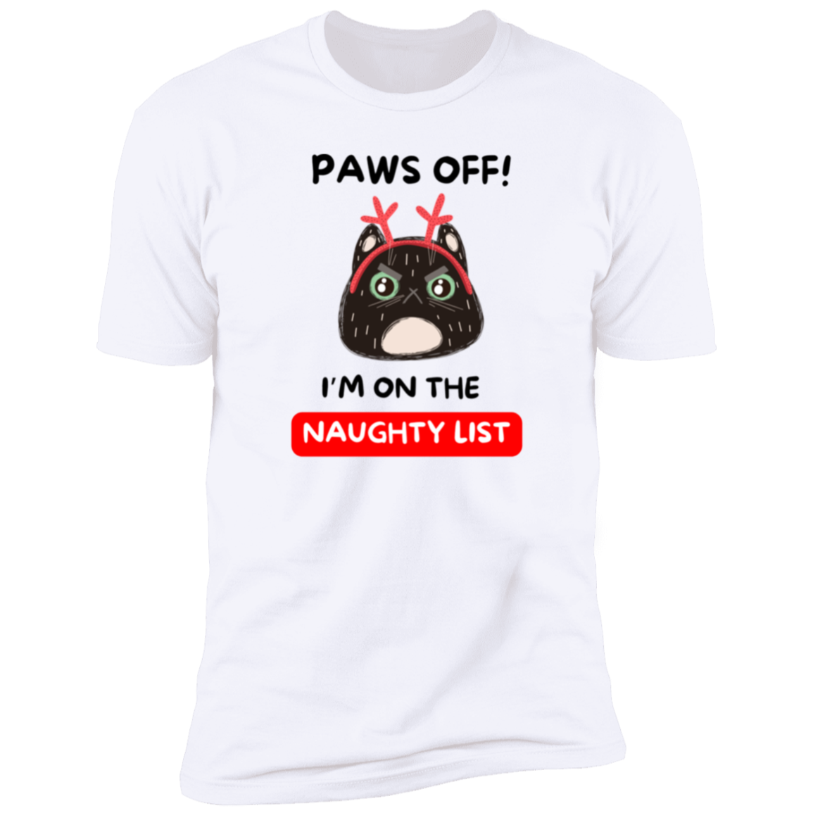 Paws Off I'm On the Naughty List Cat T-Shirt