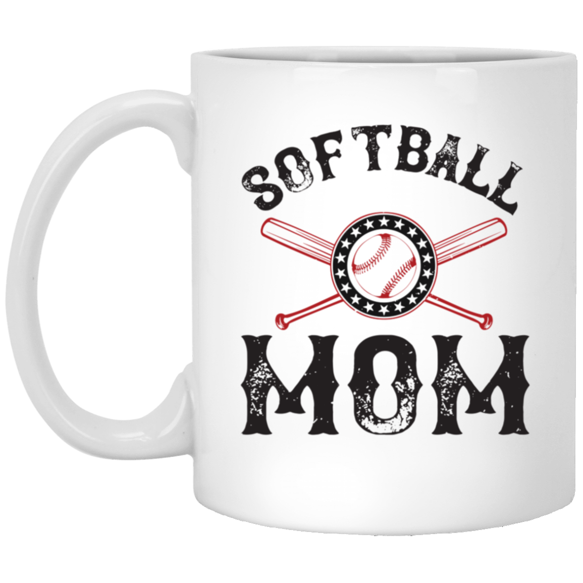 Softball Mom White Mug