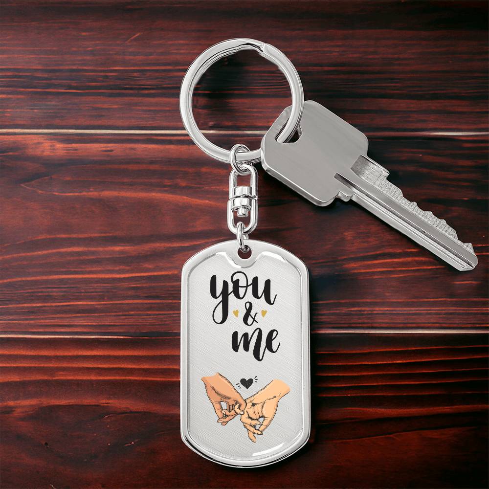 You & Me - Dog Tag Keychain