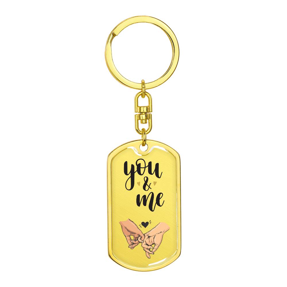 You & Me - Dog Tag Keychain