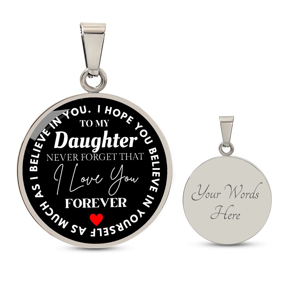 Never Forget I Love You - Circular Graphic Necklace