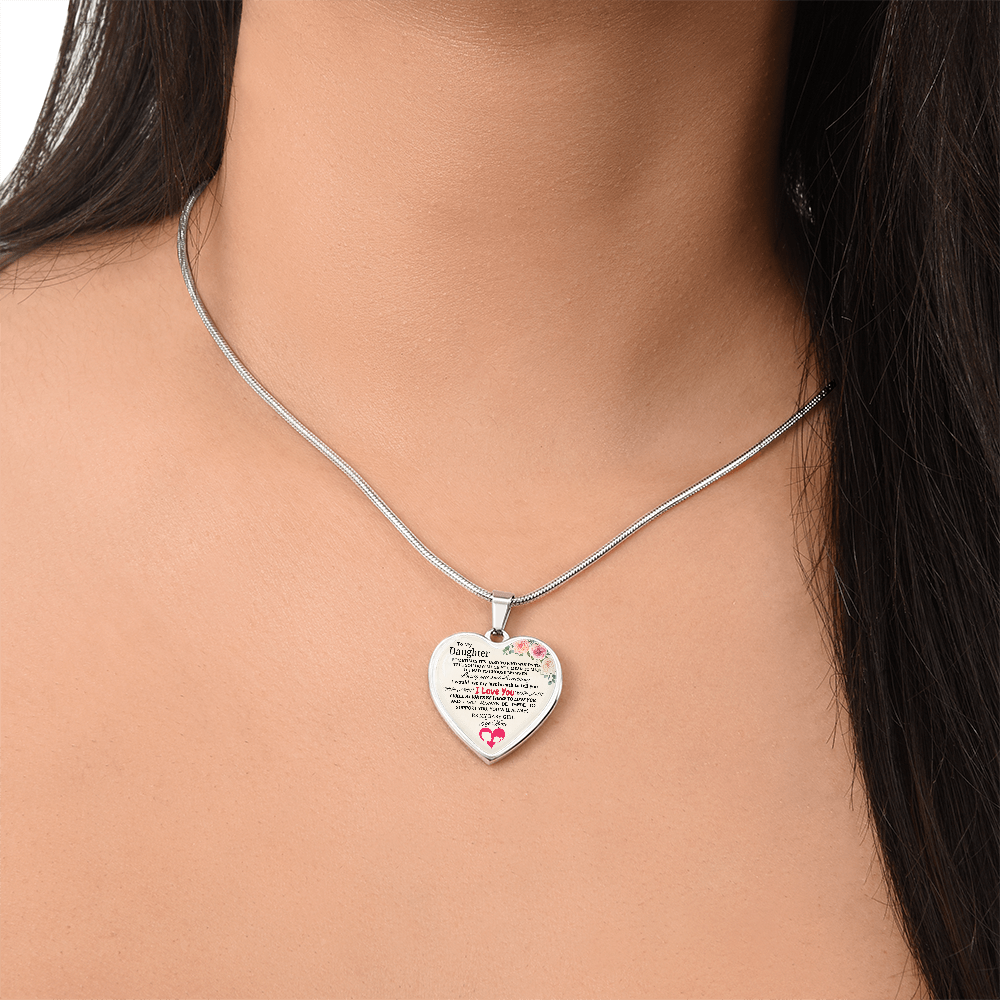 Forever My Baby Girl - To My Daughter Graphic Heart Necklace