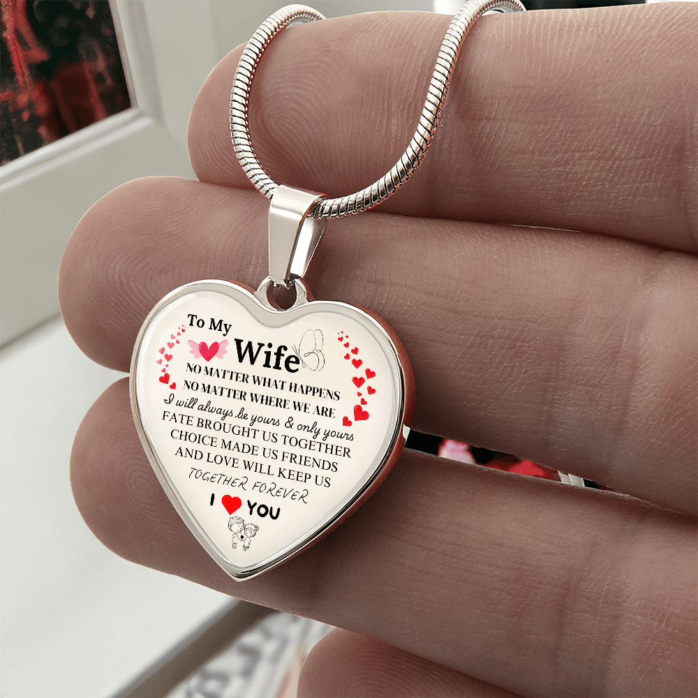 Together Forever Graphic Heart Necklace