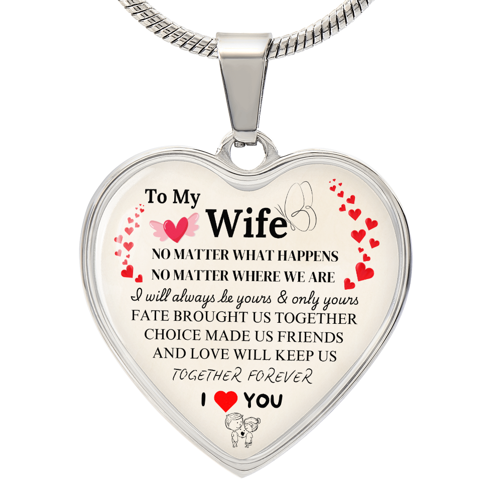 Together Forever Graphic Heart Necklace