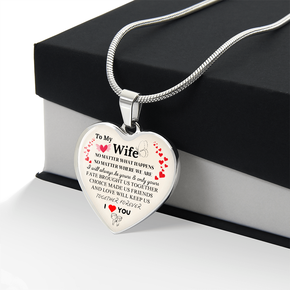 Together Forever Graphic Heart Necklace