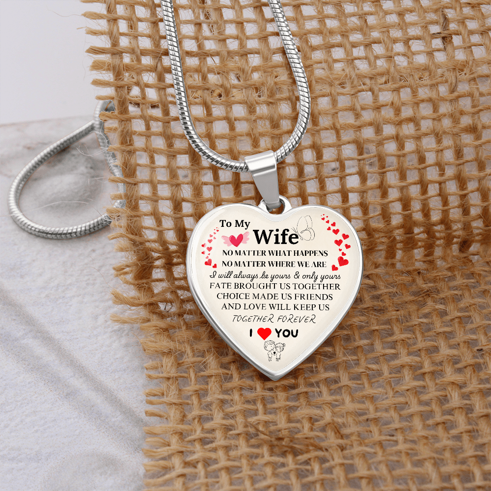 Together Forever Graphic Heart Necklace