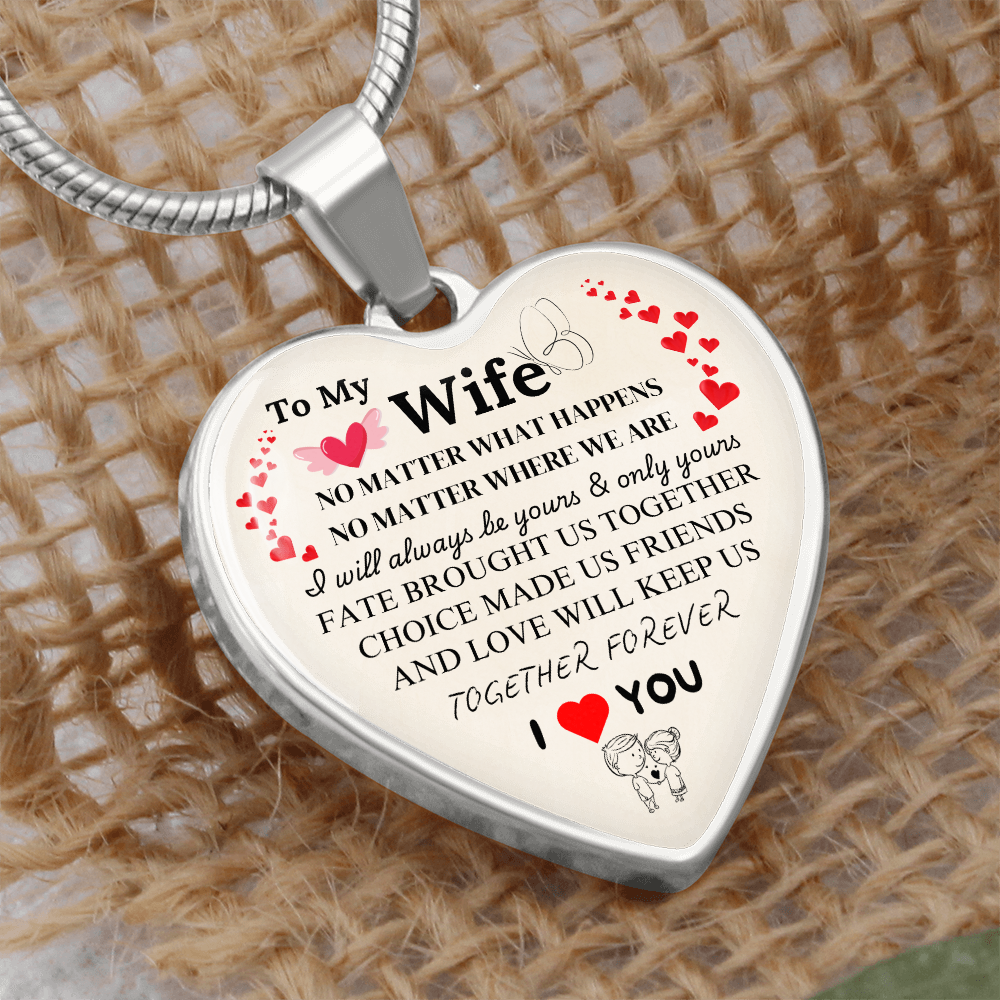 Together Forever Graphic Heart Necklace
