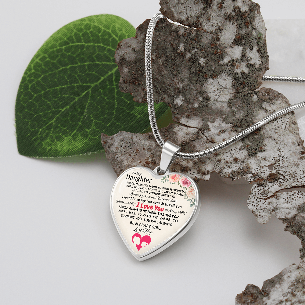 Forever My Baby Girl - To My Daughter Graphic Heart Necklace