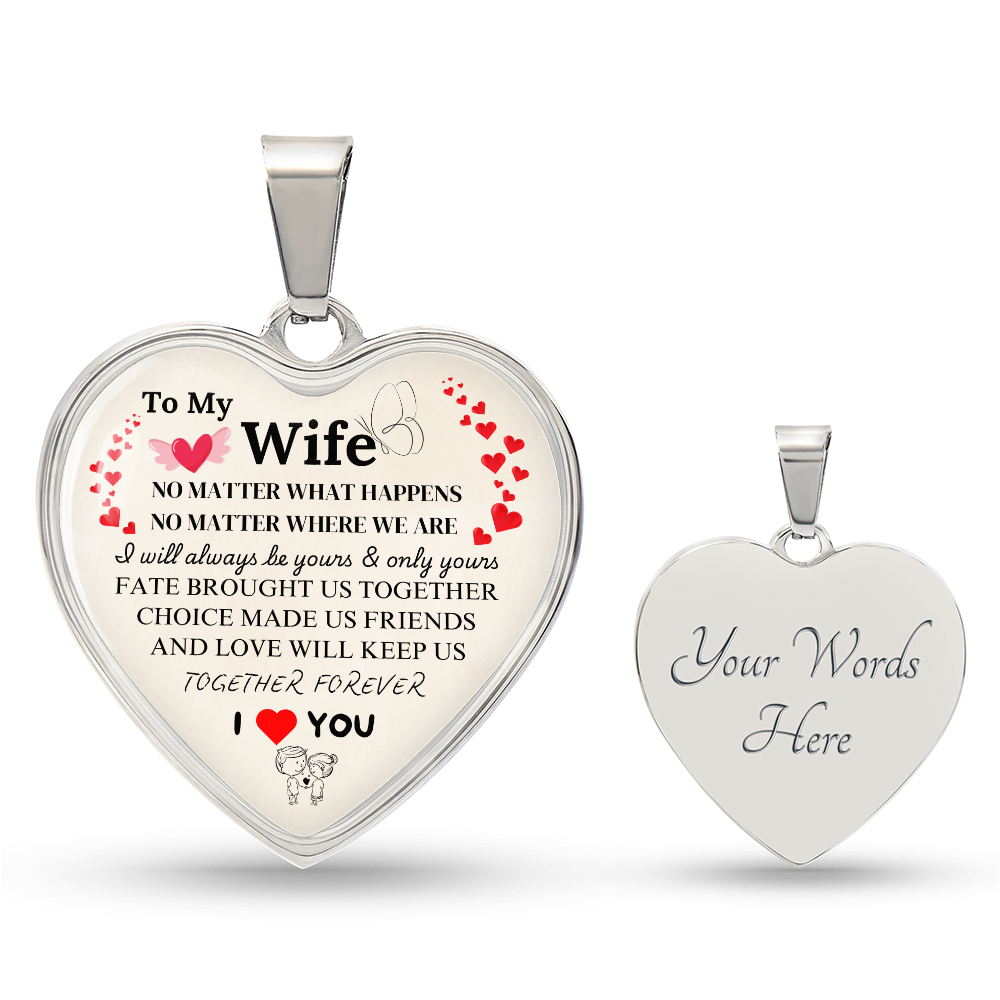 Together Forever Graphic Heart Necklace