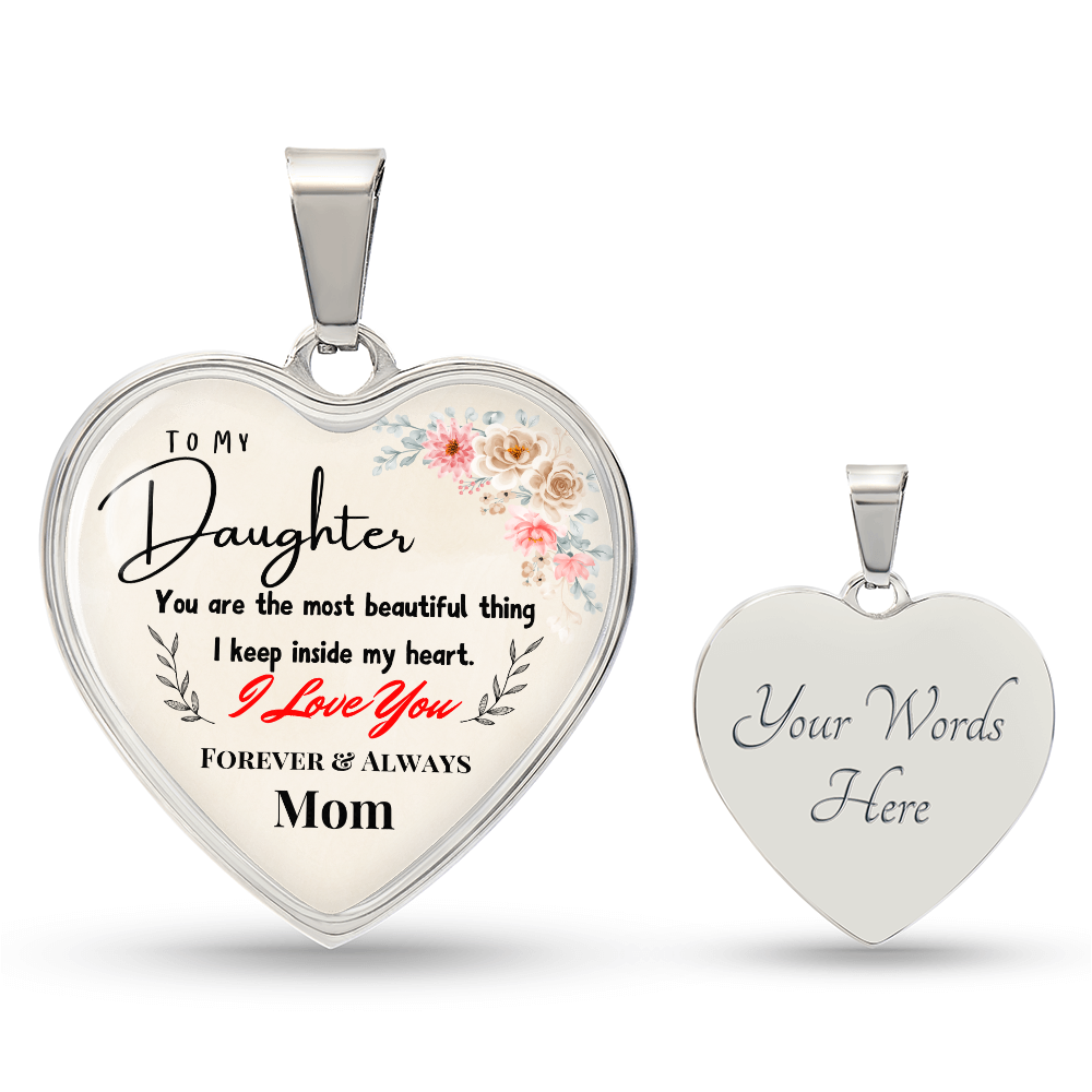 Forever in My Heart - A Mother's Love Graphic Heart Necklace