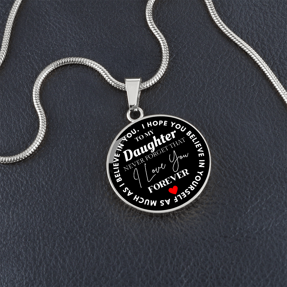 Never Forget I Love You - Circular Graphic Necklace
