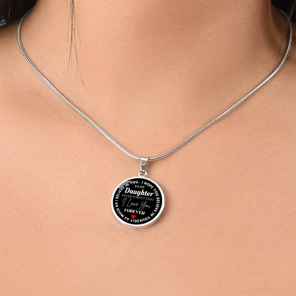 Never Forget I Love You - Circular Graphic Necklace