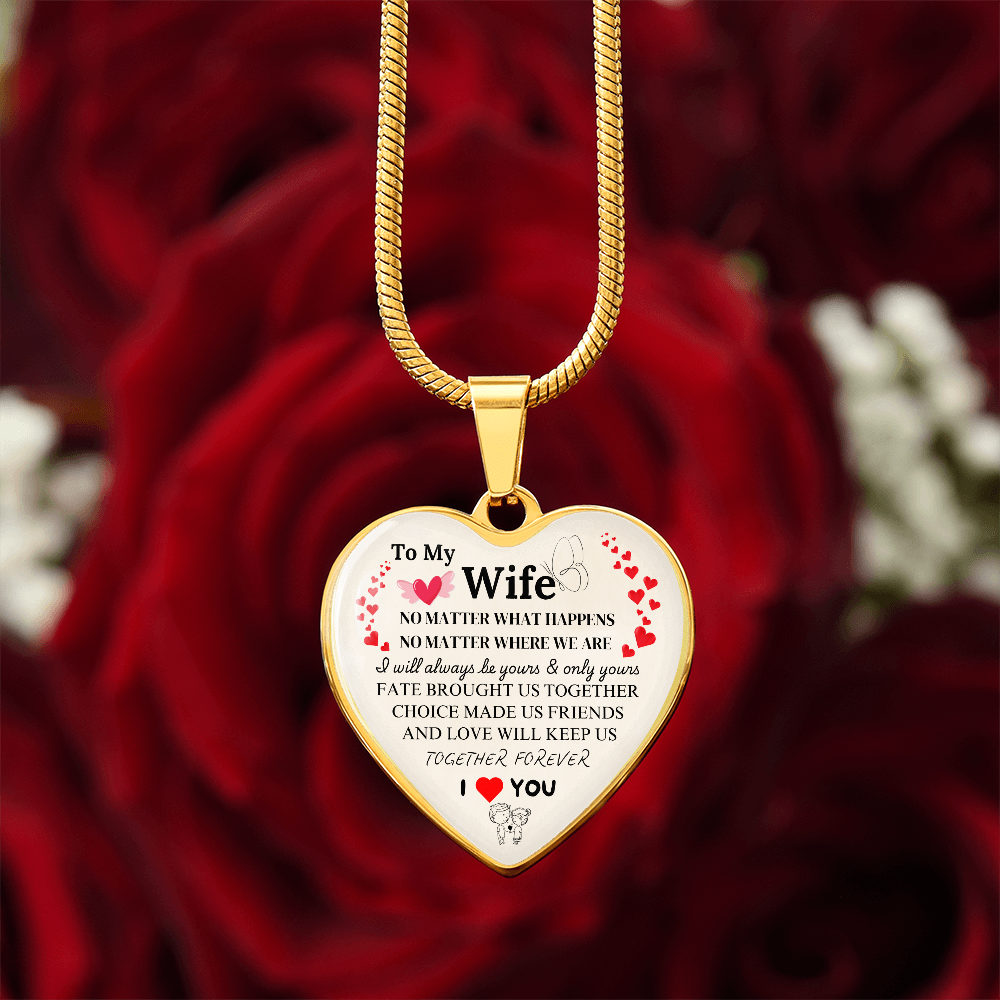 Together Forever Graphic Heart Necklace