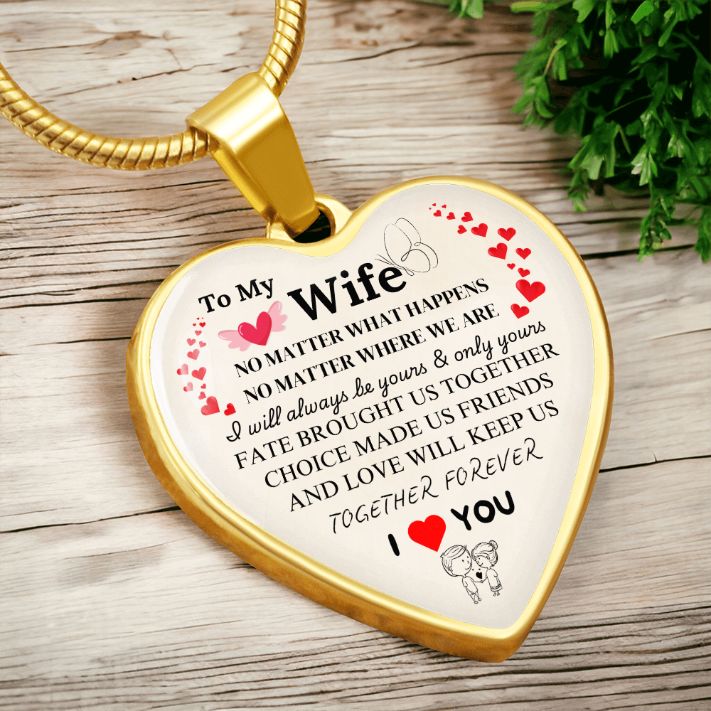 Together Forever Graphic Heart Necklace