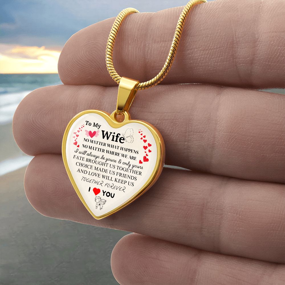 Together Forever Graphic Heart Necklace
