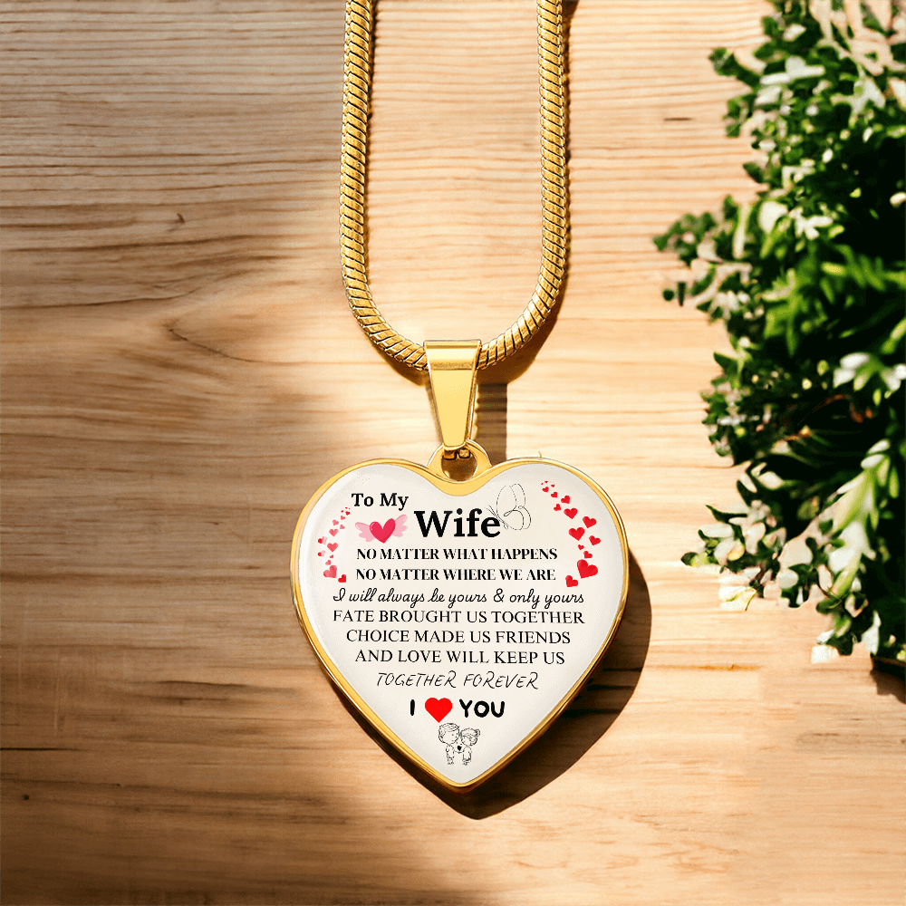 Together Forever Graphic Heart Necklace